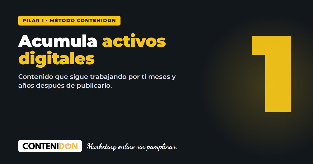 Pilar 1 del método Contenidon: acumula activos digitales que trabajan por ti