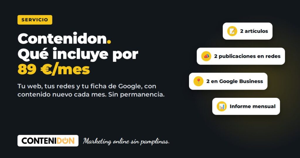 Contenidon: qué incluye el servicio de contenidos por 89 € al mes