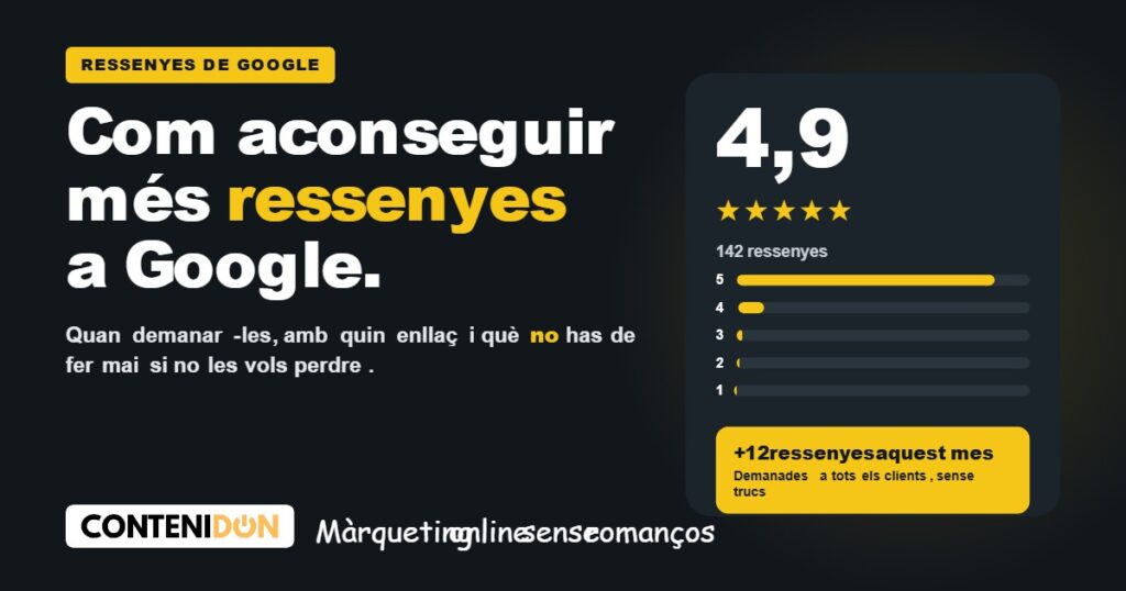 Com aconseguir ressenyes a Google: guia per a pimes de Contenidon