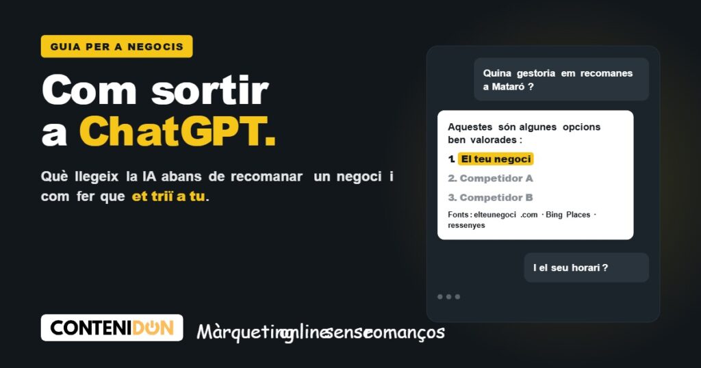 Com sortir a ChatGPT: un negoci recomanat en una resposta de la IA